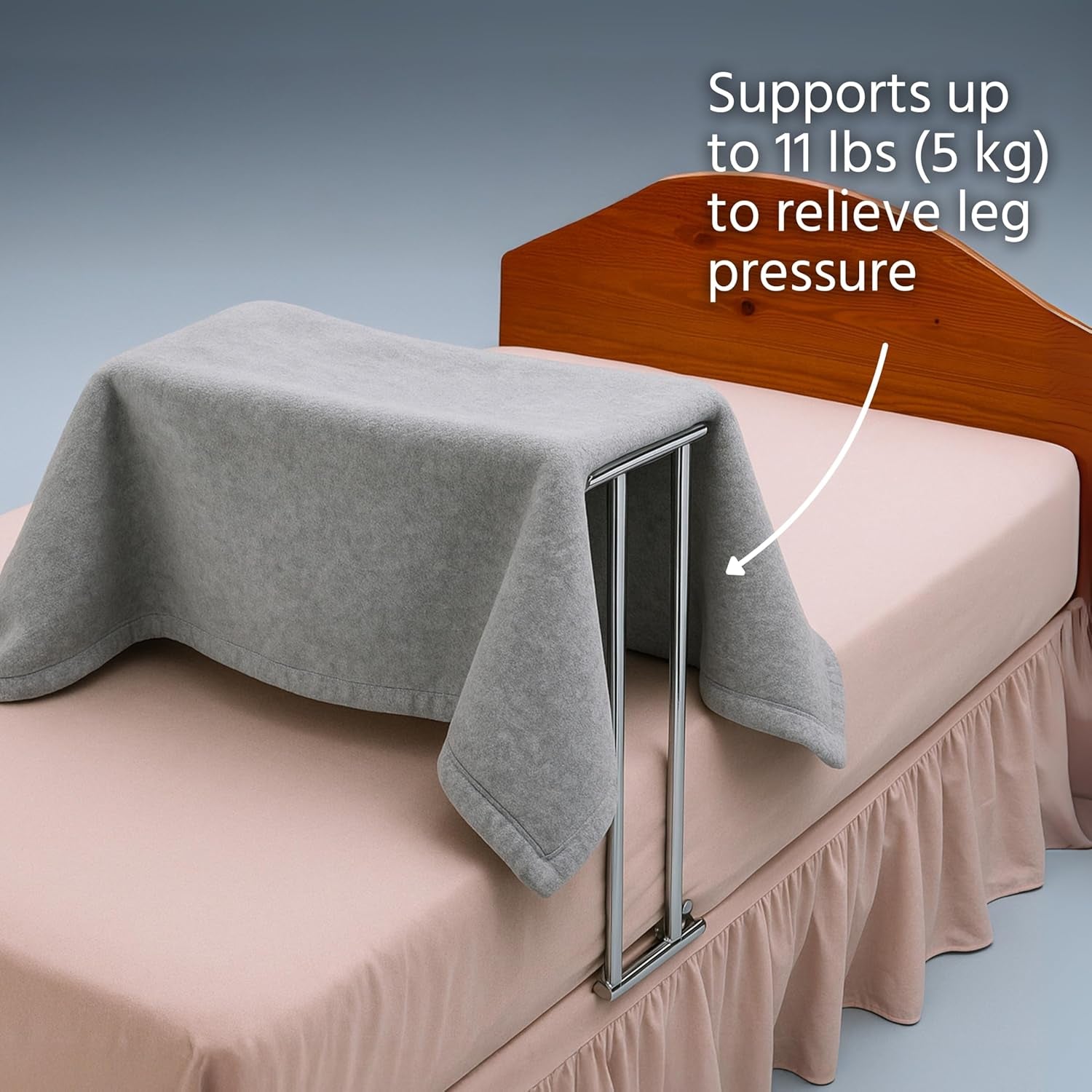 Chrome Folding Bed Cradle Assist, Holds Bedclothes off Legs, Feet, Knees, and Pressure Sores, Holds Sheets, Blankets and Covers Weight While Sleeping or Resting, for Elderly, Injured, Disabled