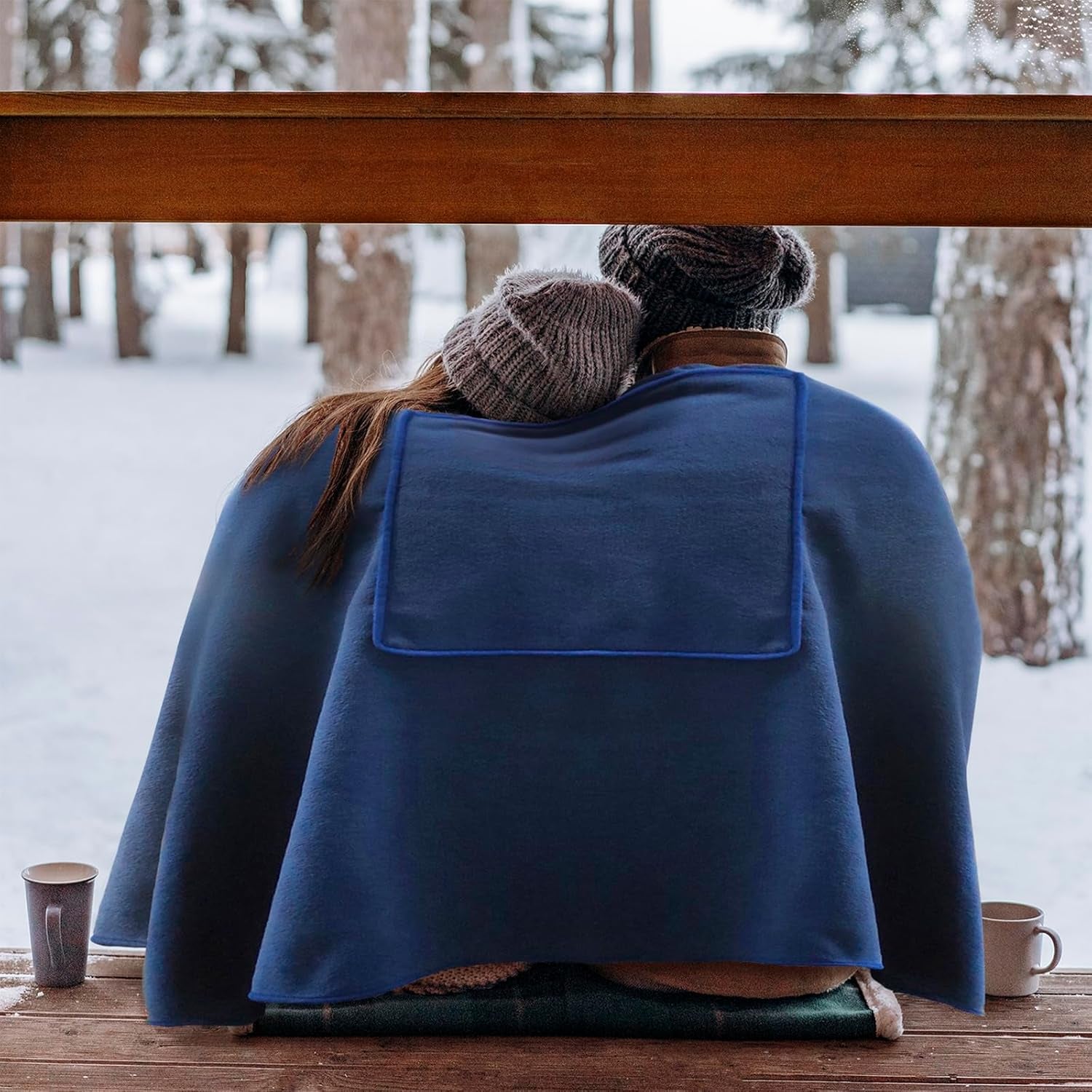150×80Cm Quick Heating Electric Blanket with Large Pocket Wearable USB Charging Heated Shawl Wraps Cape Warm Skirt Knee Blanket Washable Winter Plush Blanket for Home Office School Outdoor Travel