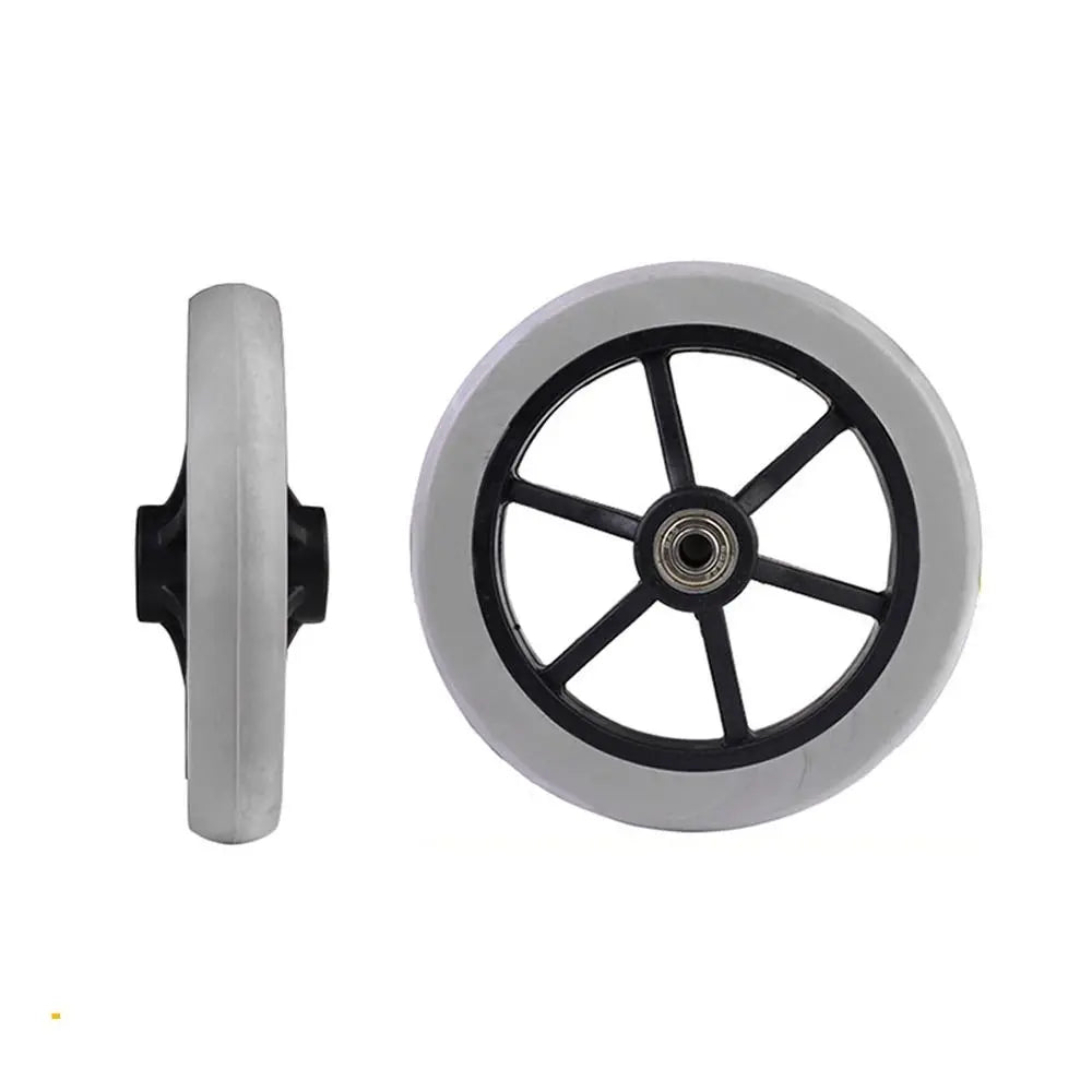 Heavy-Duty Flexible Solid Tire Replacement Wheels for Wheelchairs - Available in 6, 7, and 8 Inches