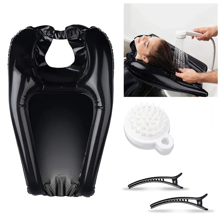 Inflatable Hair Washing Basin Portable PVC Foldable Shampoo Basin for Pregnant Women Elderly Patient Quickly Inflated Deflated