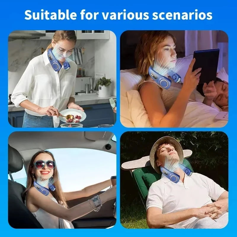 Neck Fan Rechargeable Personal Portable Fan Battery Operated, Hands Free Wearable USB Neck Cooling Fan for Indoor Outdoo 2026New