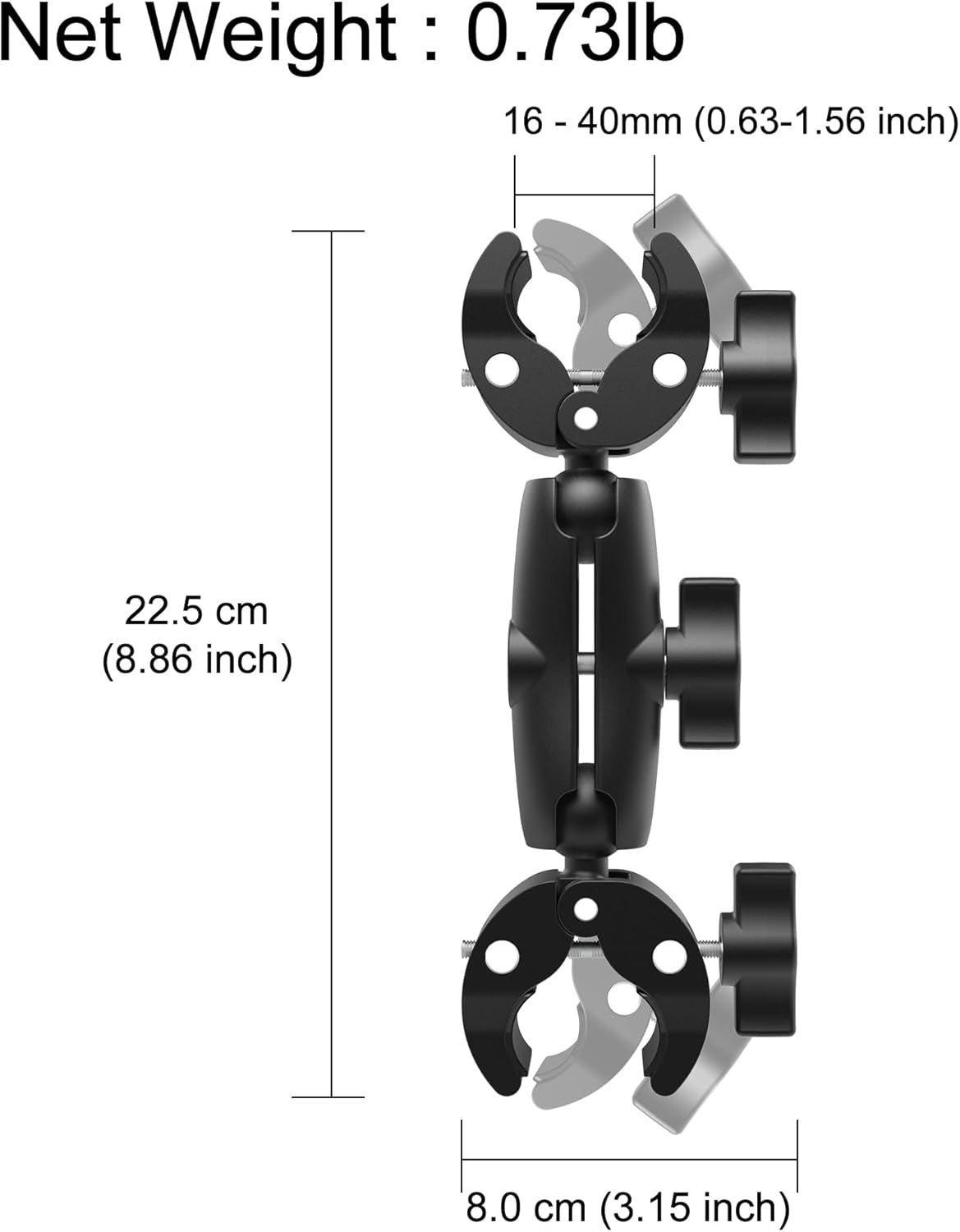 Taisioner Umbrella Holder Double Mount Clamp Bracket Monitor Magic Arm for Stroller,Wheelchair,Desk Photo Studio Light Stand,Photo Boom Stand,Cross Bars,Pole Stick Shoot Accessories Tools