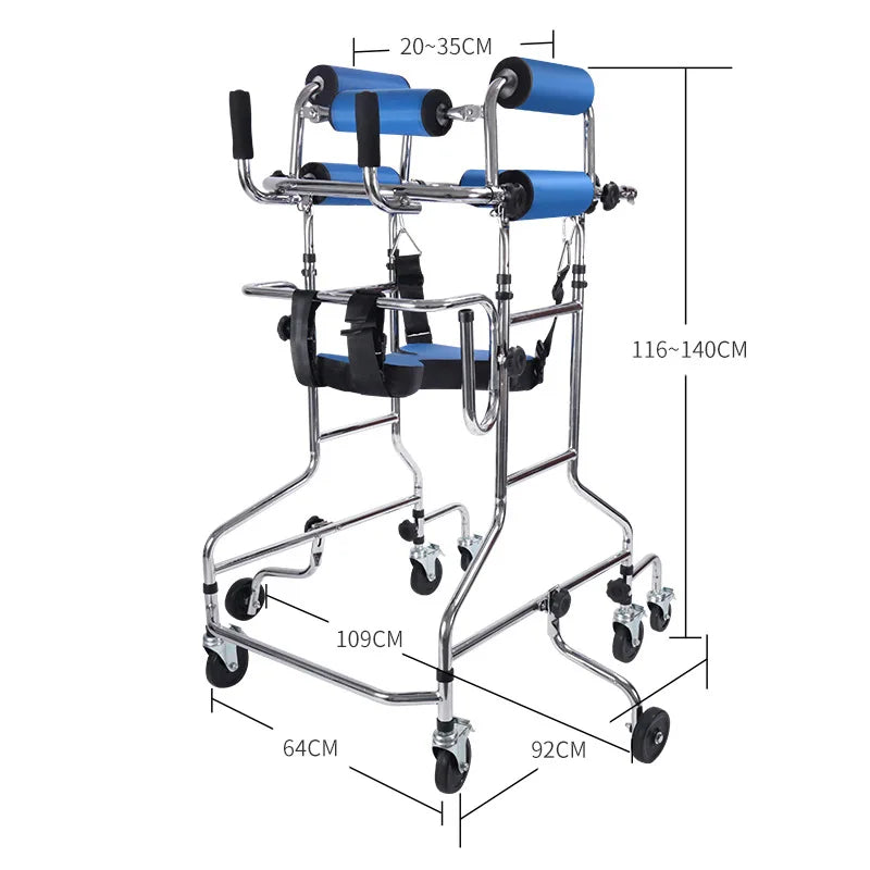 4-Wheel Rollator Walker with Seat — Foldable, Lightweight