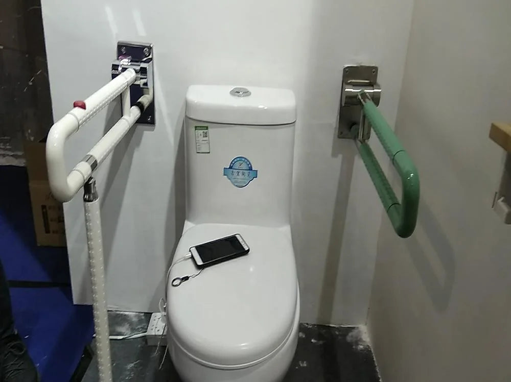Folding Toilet Grab Bar — 200kg Rated, TUV Tested (Nylon)