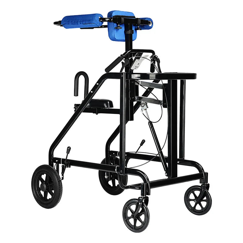 4-Wheel Rollator Walker with Seat — Foldable, Lightweight