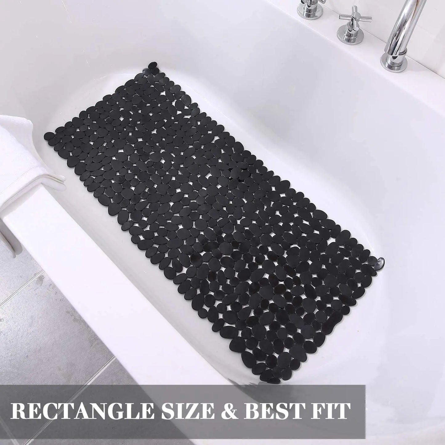 Anti-Slip Pebble Bath Mat — Non-Slip Shower & Bathtub Safety Mat