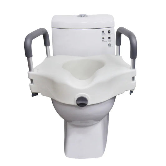Raised Toilet Seat with Soft-Close Lid & Safety Frame
