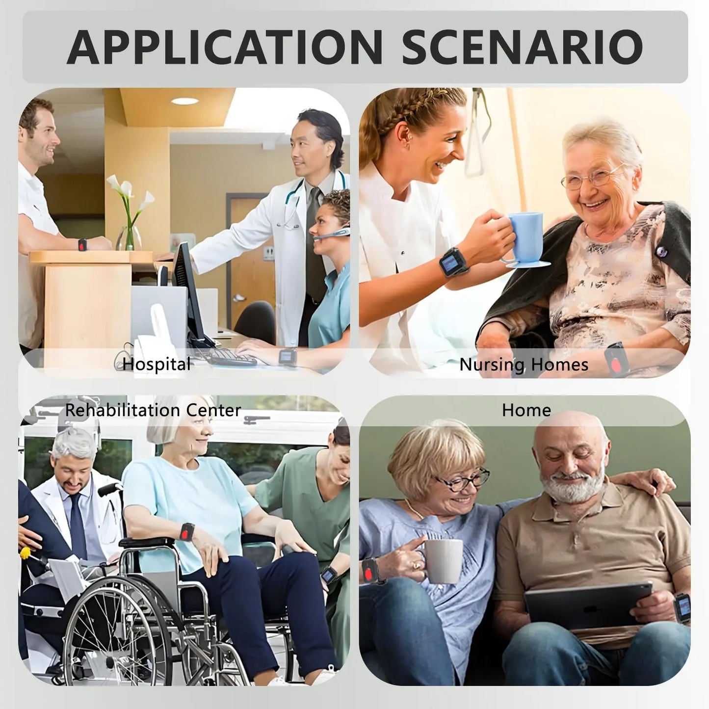 Wireless Emergency Call Button & Caregiver Pager Watch — SOS Alert