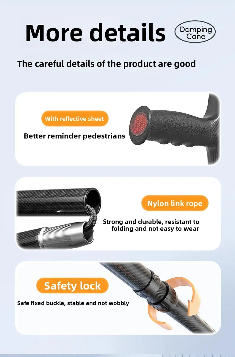 Carbon Fibre Folding Forearm Crutches — Lightweight, Adjustable, Shock-Absorbing