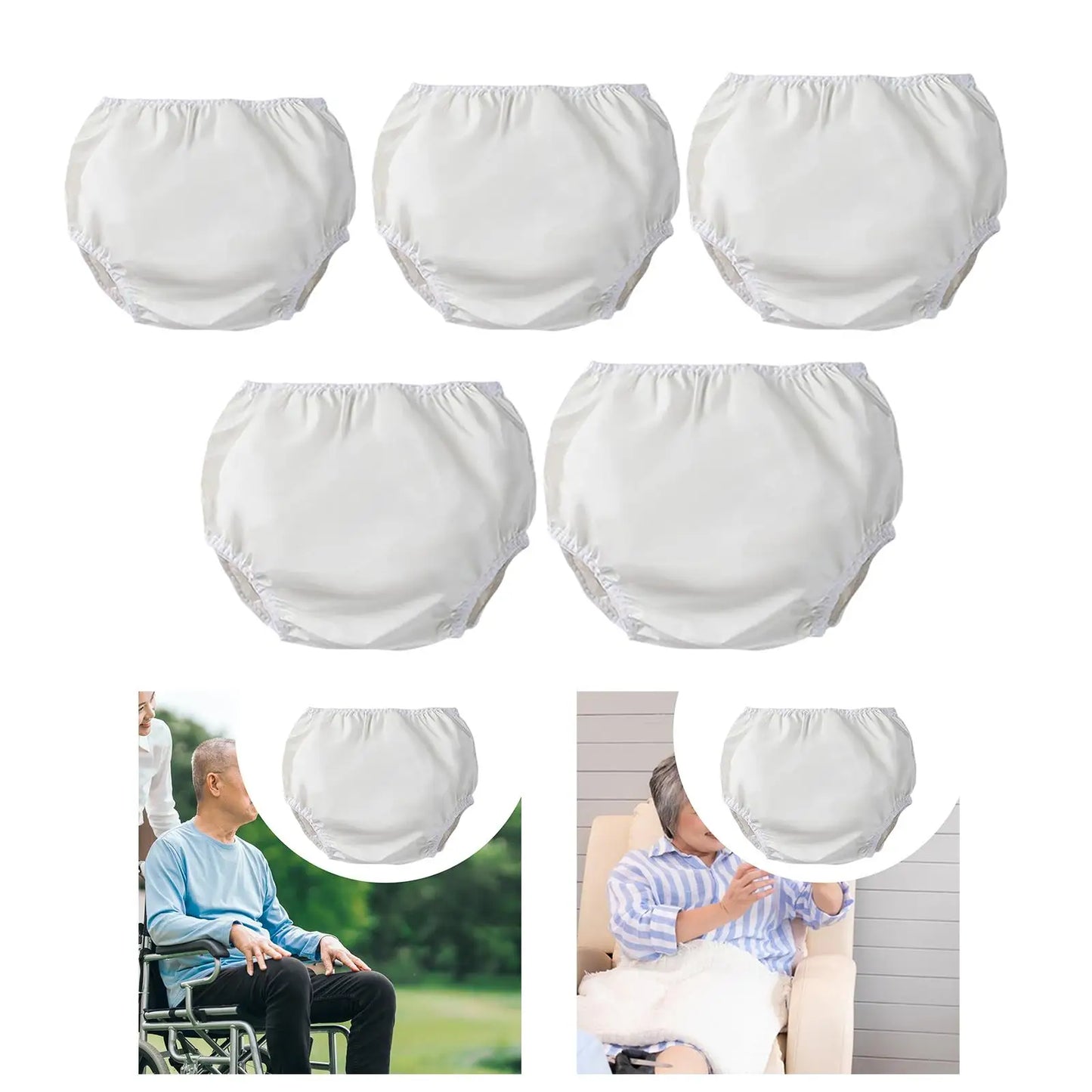 Waterproof Incontinence Pull-Up Briefs — Reusable, Unisex
