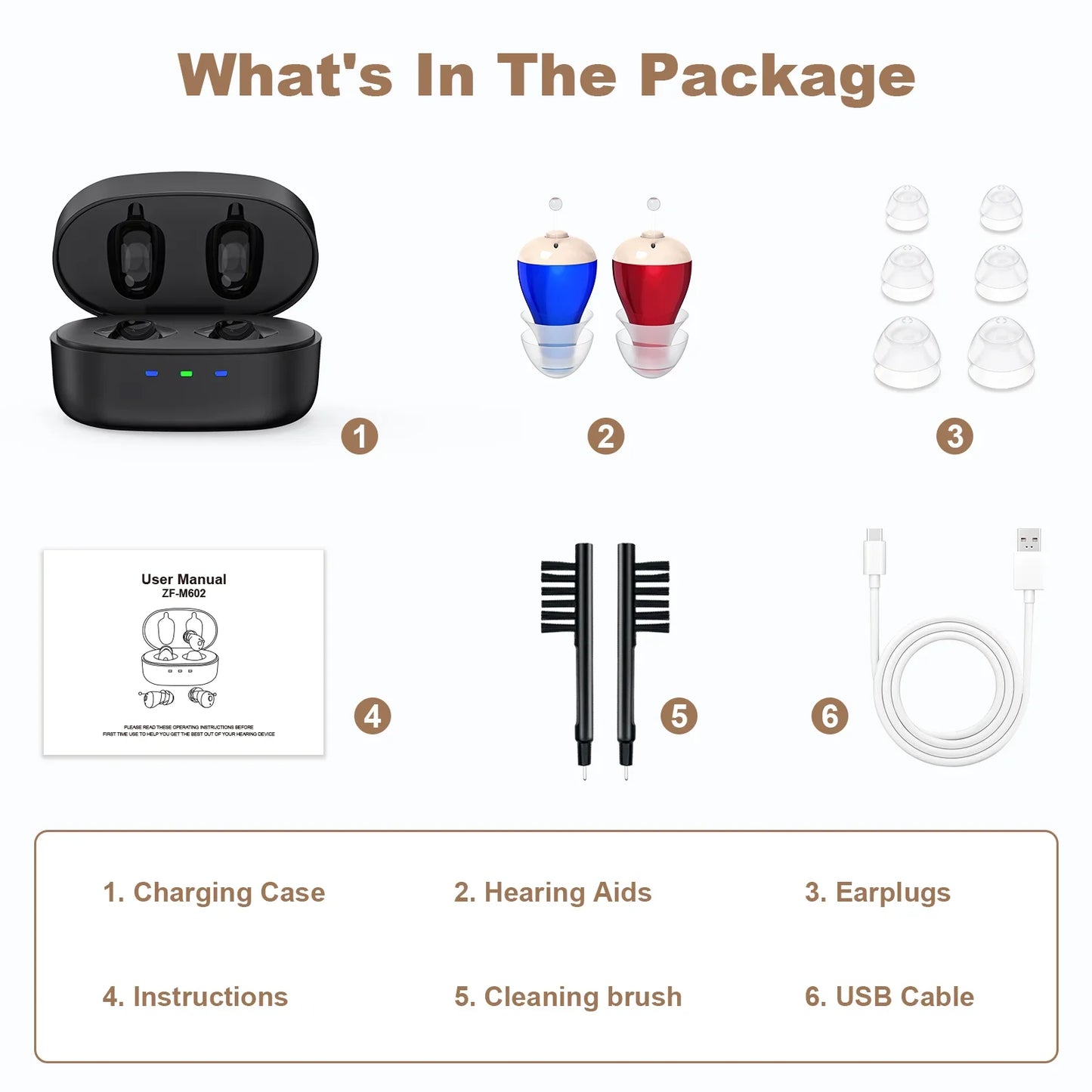 Rechargeable Hearing Amplifier Earbuds — Digital Sound Enhancement with Noise Reduction