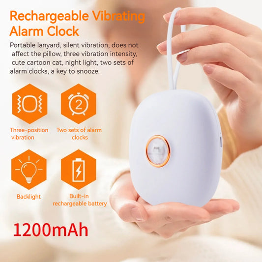 Silent Vibrating Alarm Clock — 3 Modes, LED Display, for Deaf & Heavy Sleepers