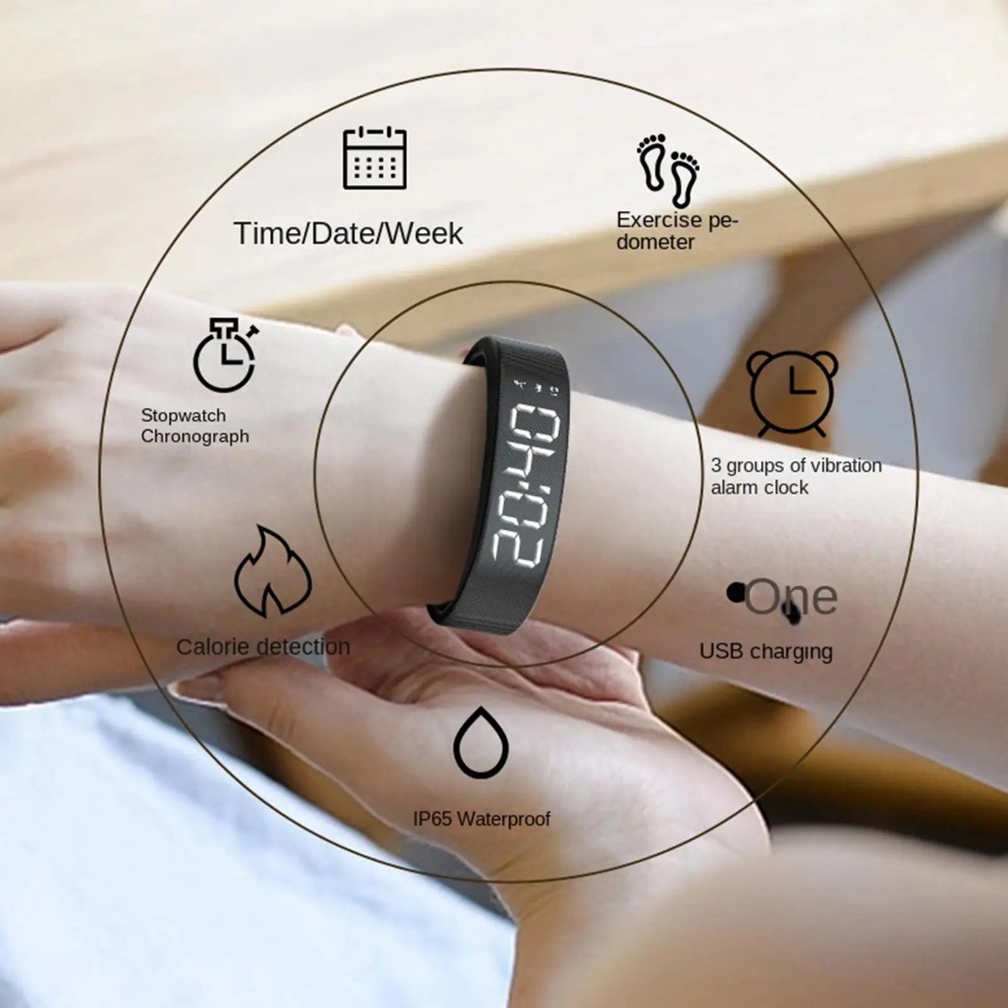 Vibrating Wrist Alarm Clock — Silent Wake-Up for Heavy Sleepers & Deaf Users