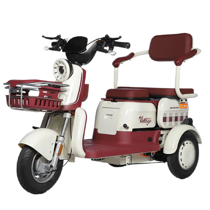 1000W 3-Wheel Electric Mobility Scooter — 3 Seats, Anti-Theft