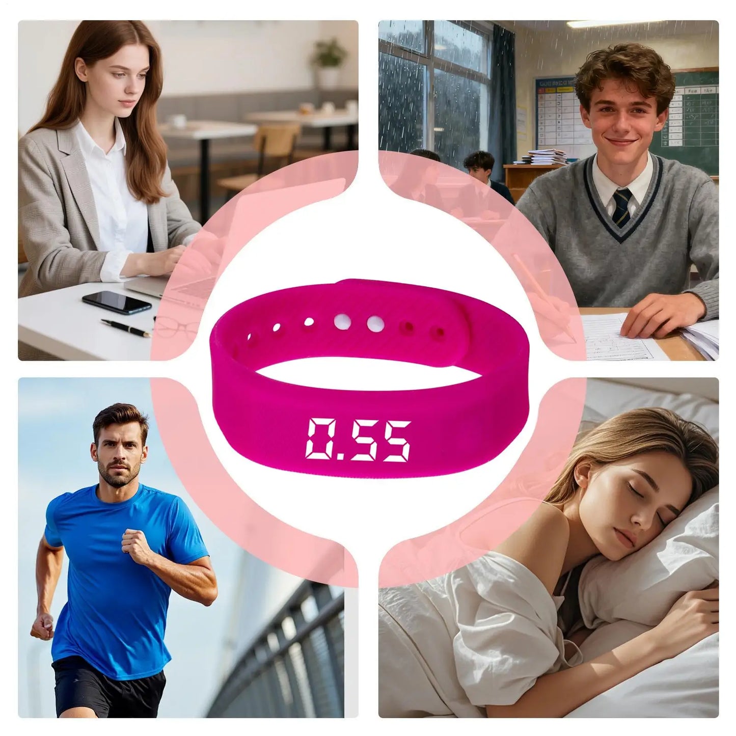 Vibrating Wrist Alarm Clock — Silent Wake-Up for Heavy Sleepers & Deaf Users