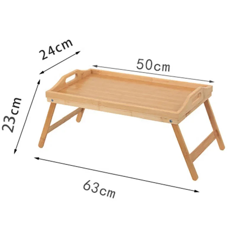 Foldable Laptop Bed Tray — 50cm Overbed Desk with Stand
