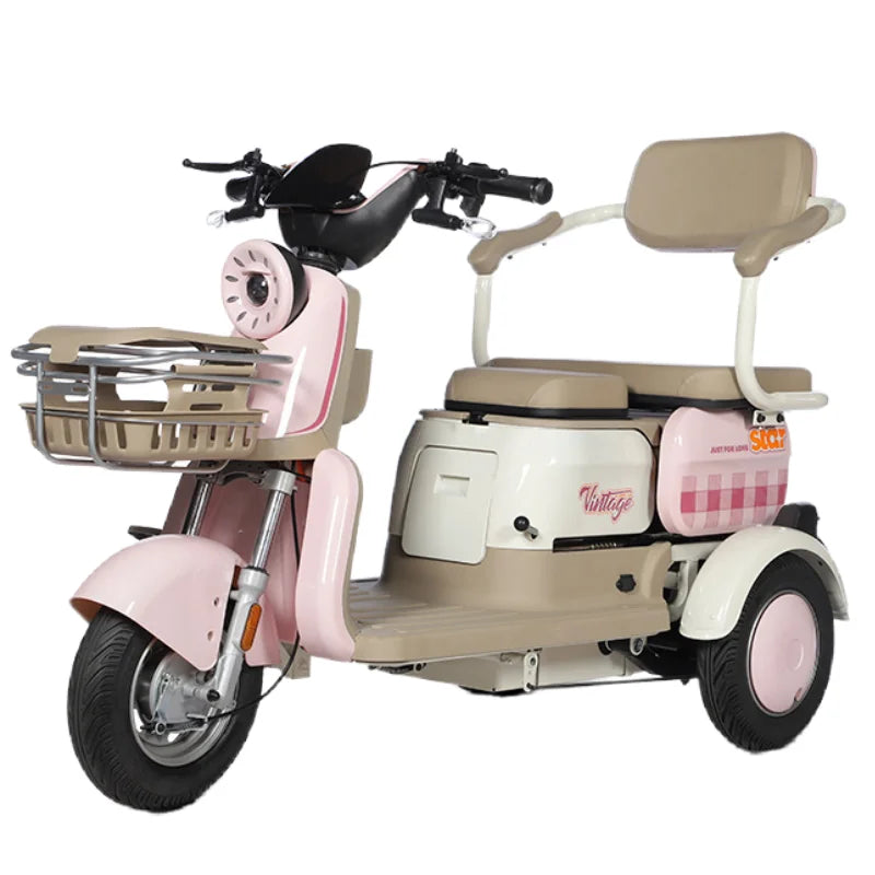 1000W 3-Wheel Electric Mobility Scooter — 3 Seats, Anti-Theft
