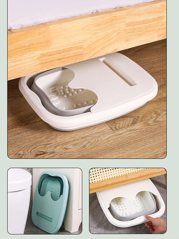 Foldable Foot Bath Bucket — Spa Soak & Massage Basin
