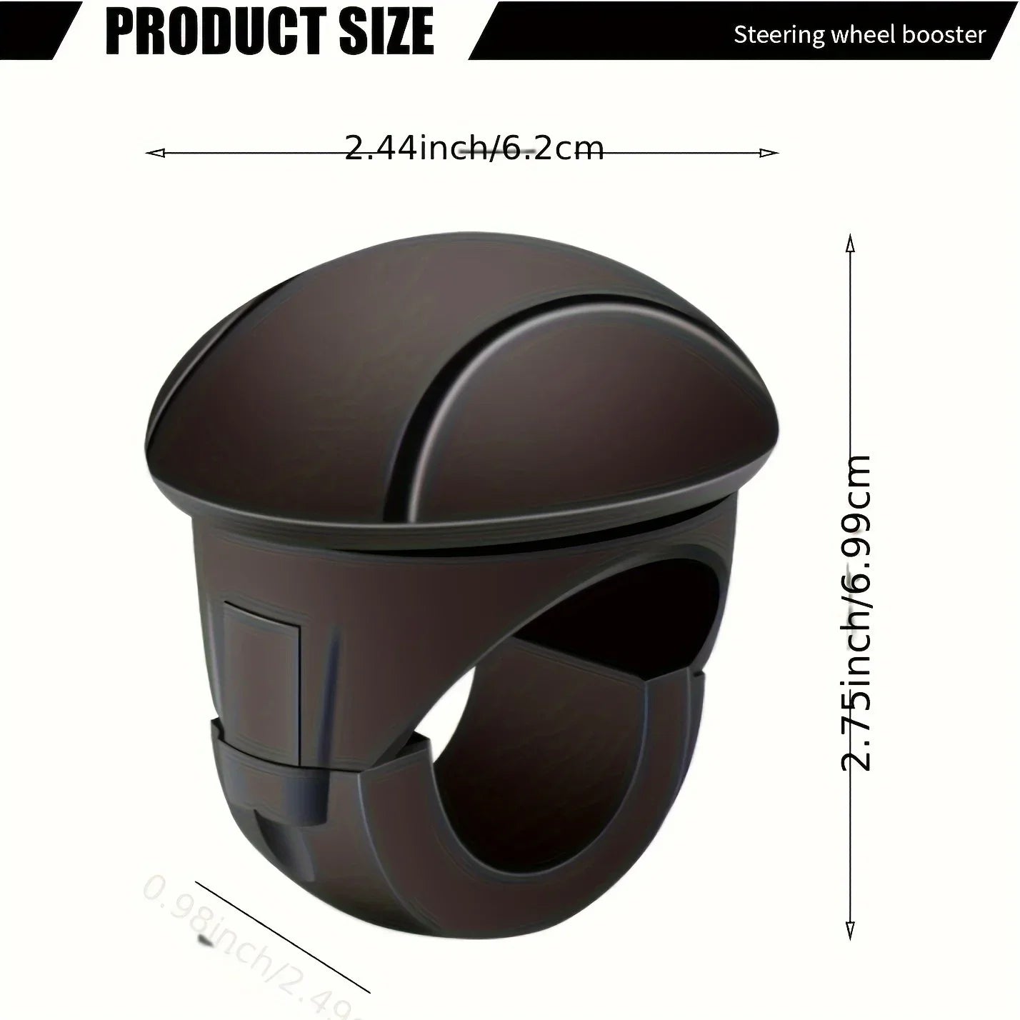 Easy-Grip Steering Wheel Knob — 360° Rotation, One-Hand Operation