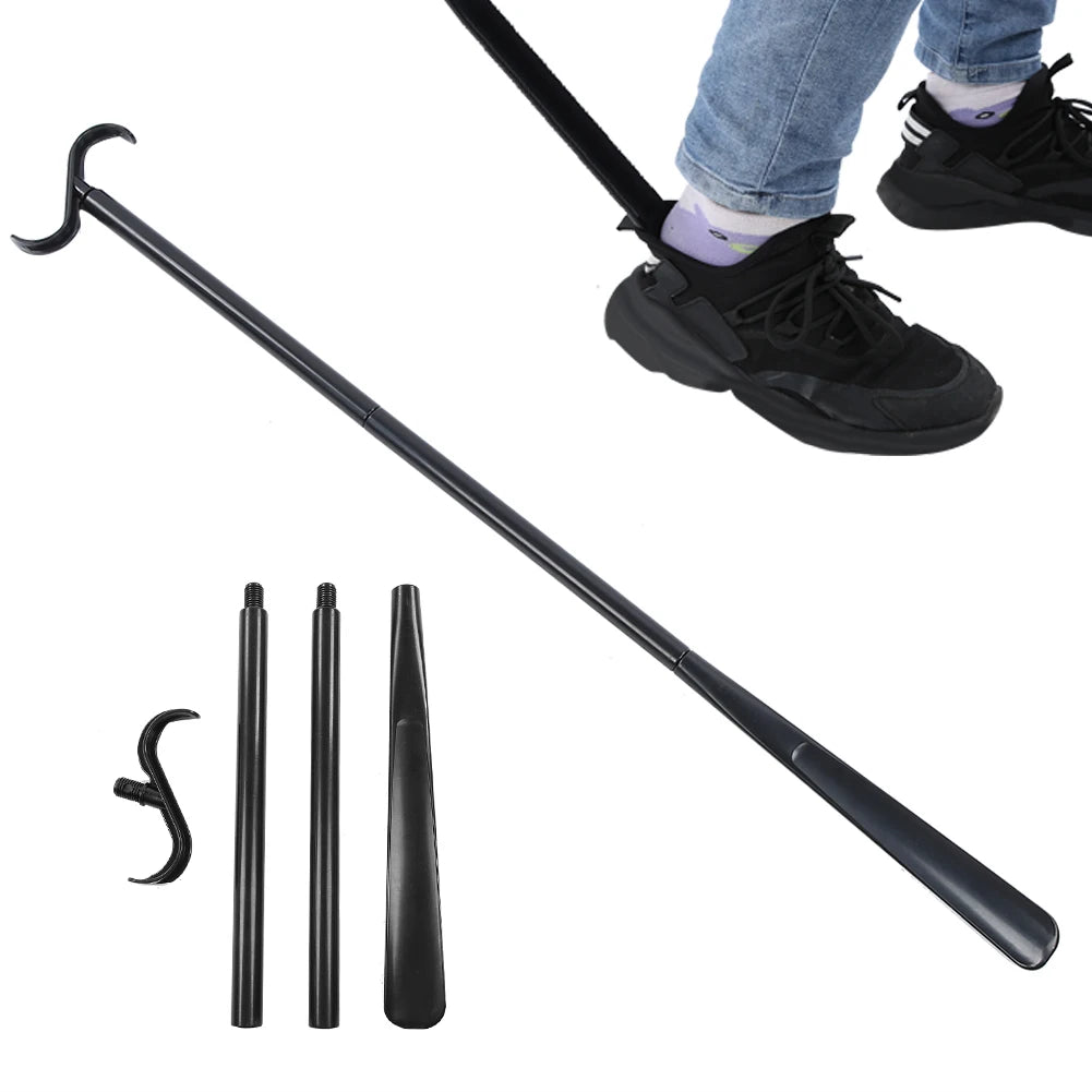 Long-Reach Dressing Stick & Shoe Horn — 90cm, 4-Section, No-Bend Dressing Aid