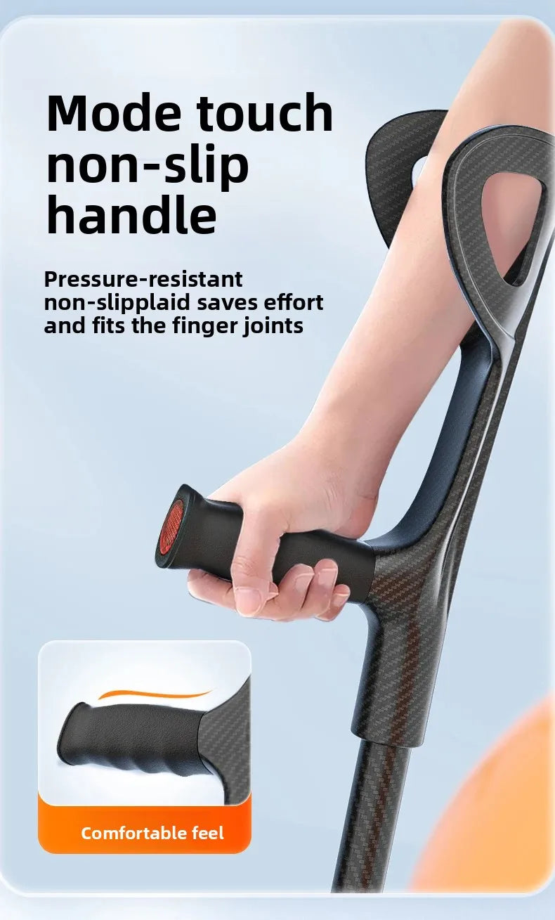 Carbon Fibre Folding Forearm Crutches — Lightweight, Adjustable, Shock-Absorbing