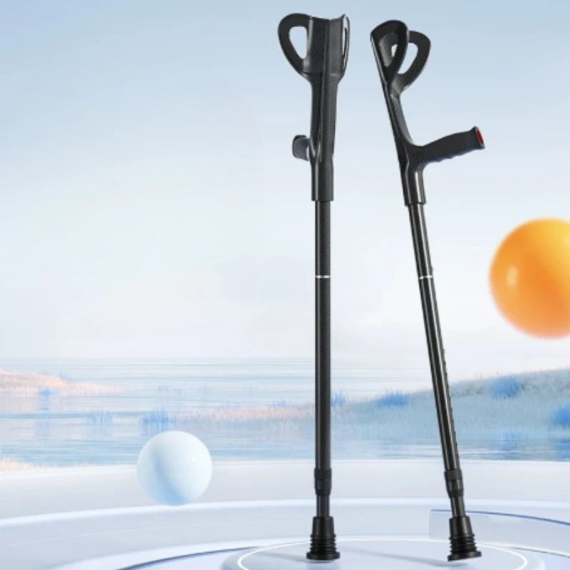 Carbon Fibre Folding Forearm Crutches — Lightweight, Adjustable, Shock-Absorbing