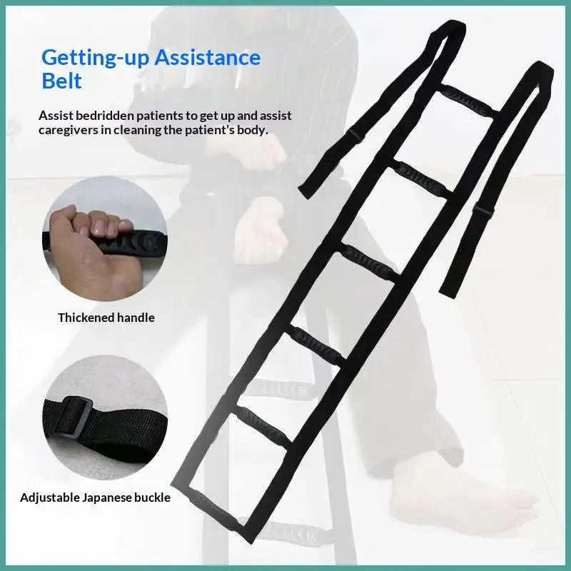 Adjustable Bed Assist Strap with Handrails — Sit Up Support