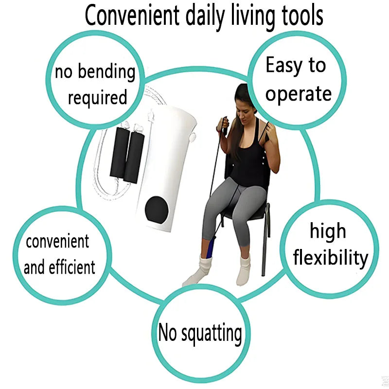 No-Bend Sock Aid Tool — Easy On & Off Dressing Helper, U-Shape Design