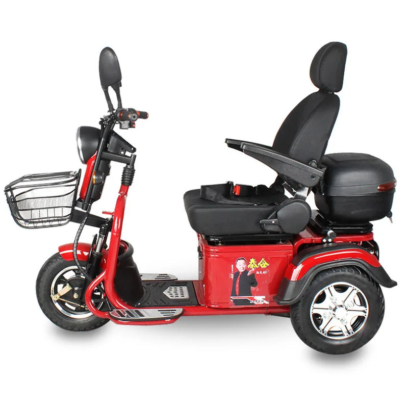 600W 3-Wheel Mobility Scooter with Rotating Trunk & Removable Battery