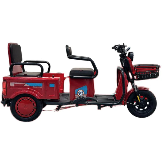 600W 3-Wheel Electric Mobility Scooter with Cargo & Back Seat