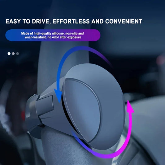 Easy-Grip Steering Wheel Knob — 360° Rotation, One-Hand Operation