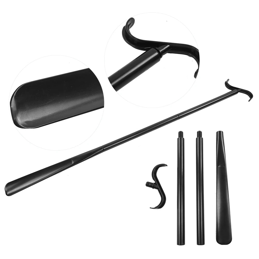 Long-Reach Dressing Stick & Shoe Horn — 90cm, 4-Section, No-Bend Dressing Aid