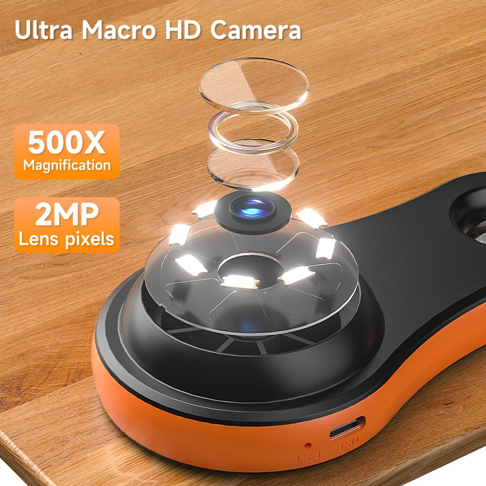 Digital Video Magnifier — 2" Screen, 8 LED Lights for Reading