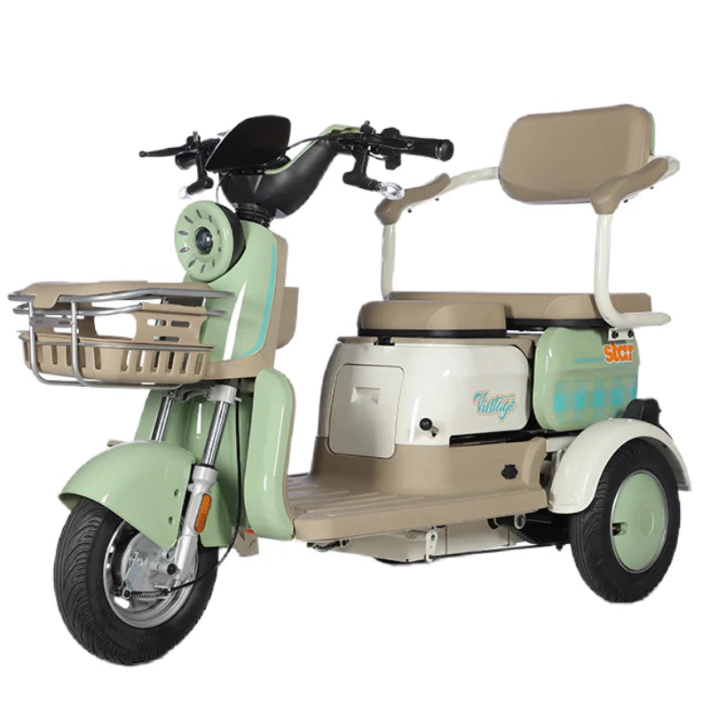 1000W 3-Wheel Electric Mobility Scooter — 3 Seats, Anti-Theft