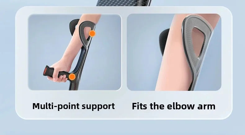 Carbon Fibre Folding Forearm Crutches — Lightweight, Adjustable, Shock-Absorbing