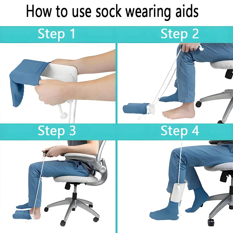 No-Bend Sock Aid Tool — Easy On & Off Dressing Helper, U-Shape Design
