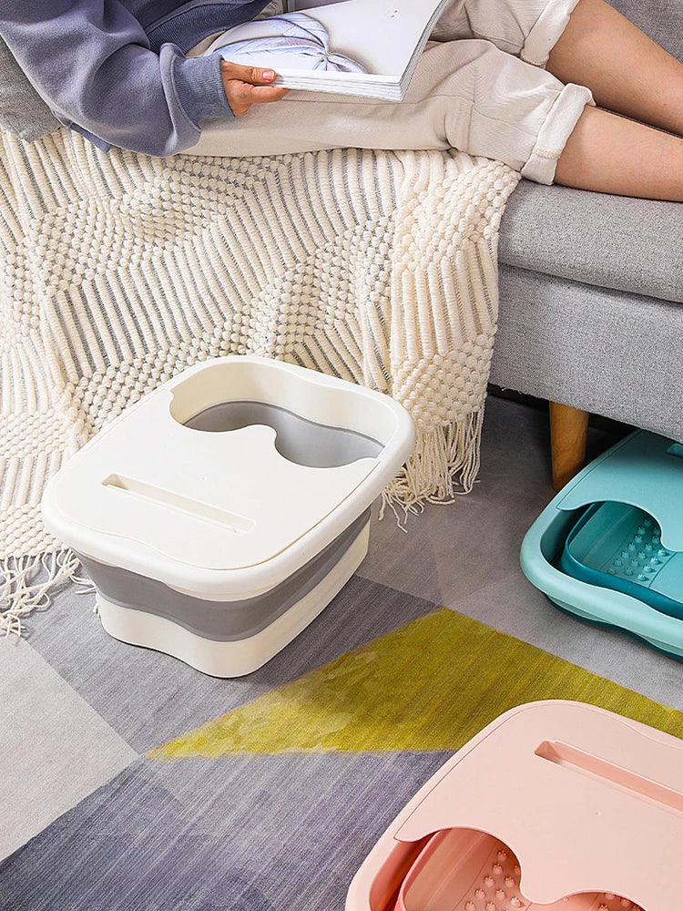 Foldable Foot Bath Bucket — Spa Soak & Massage Basin