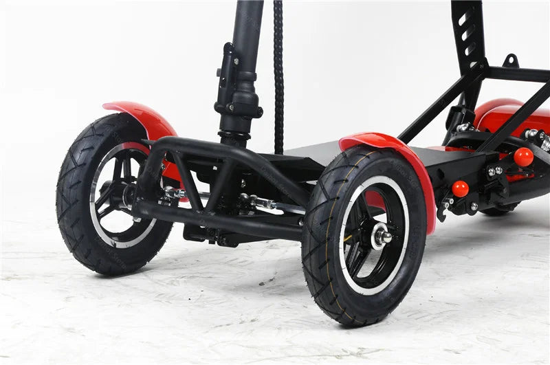 Foldable 4-Wheel Mobility Scooter with Basket — 500W Dual Motor
