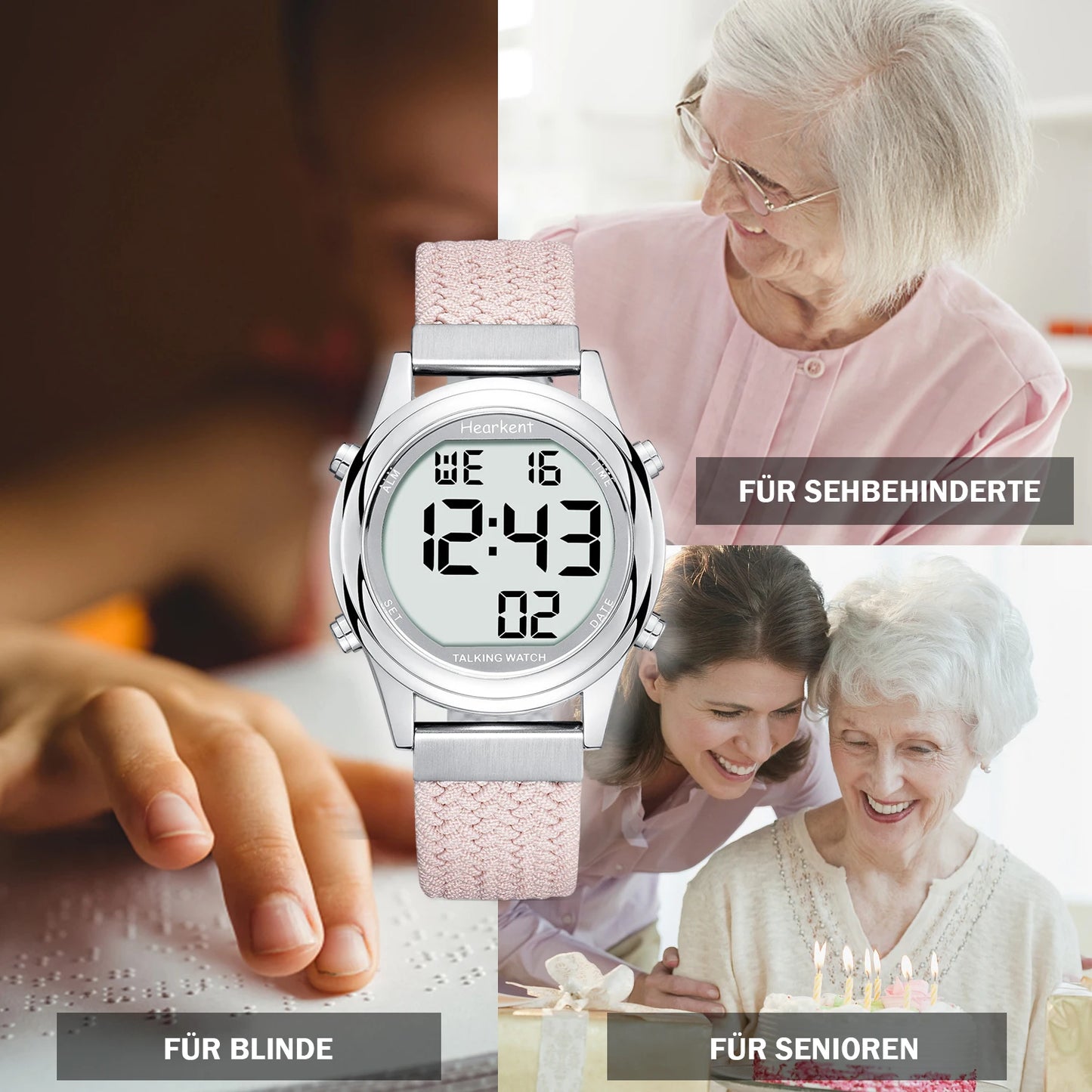 Talking Digital Watch — Multi-Language Voice Time Announcement with Easy-Read Display
