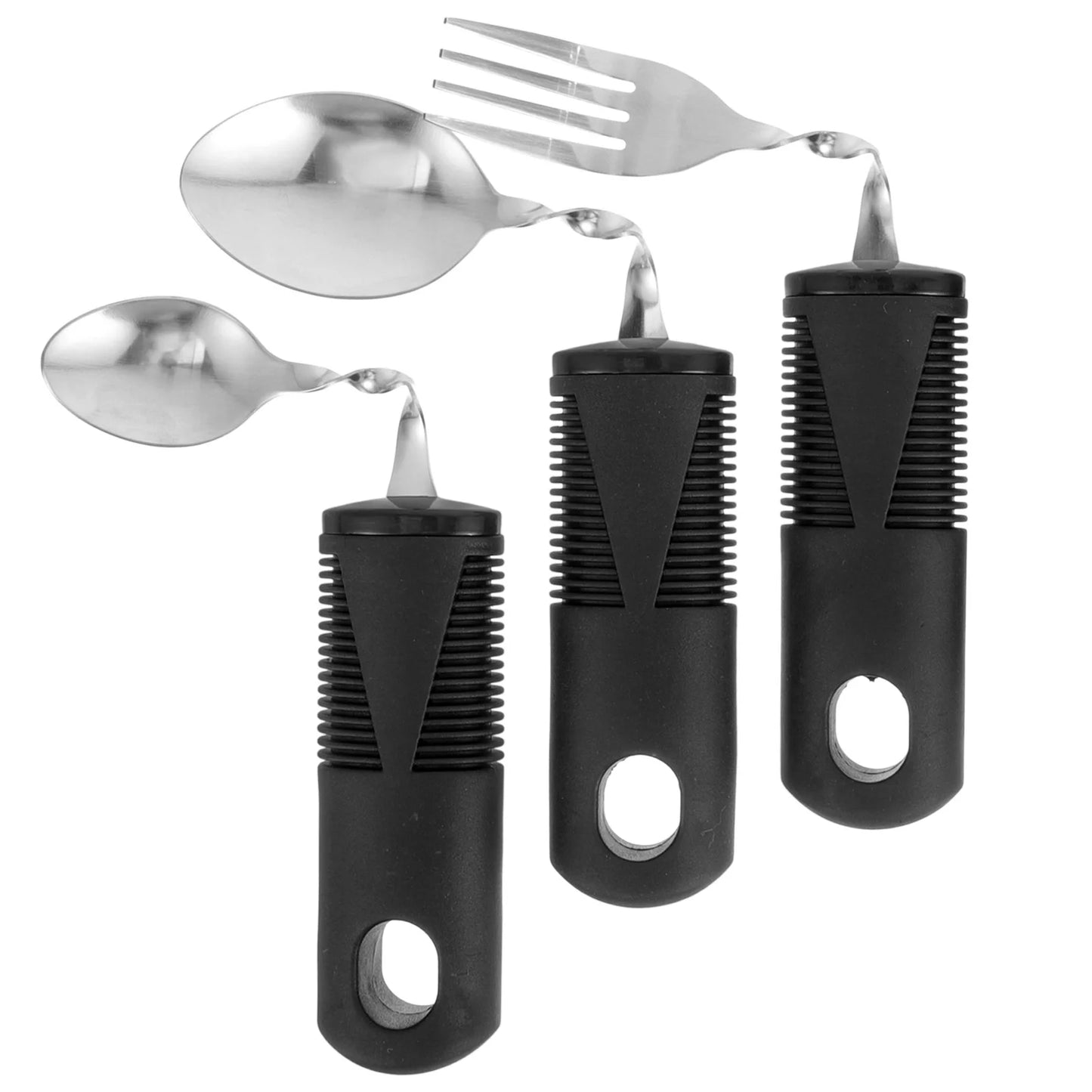 Adaptive Weighted Cutlery Set — 3-Piece Bendable Utensils for Elderly & Disabled