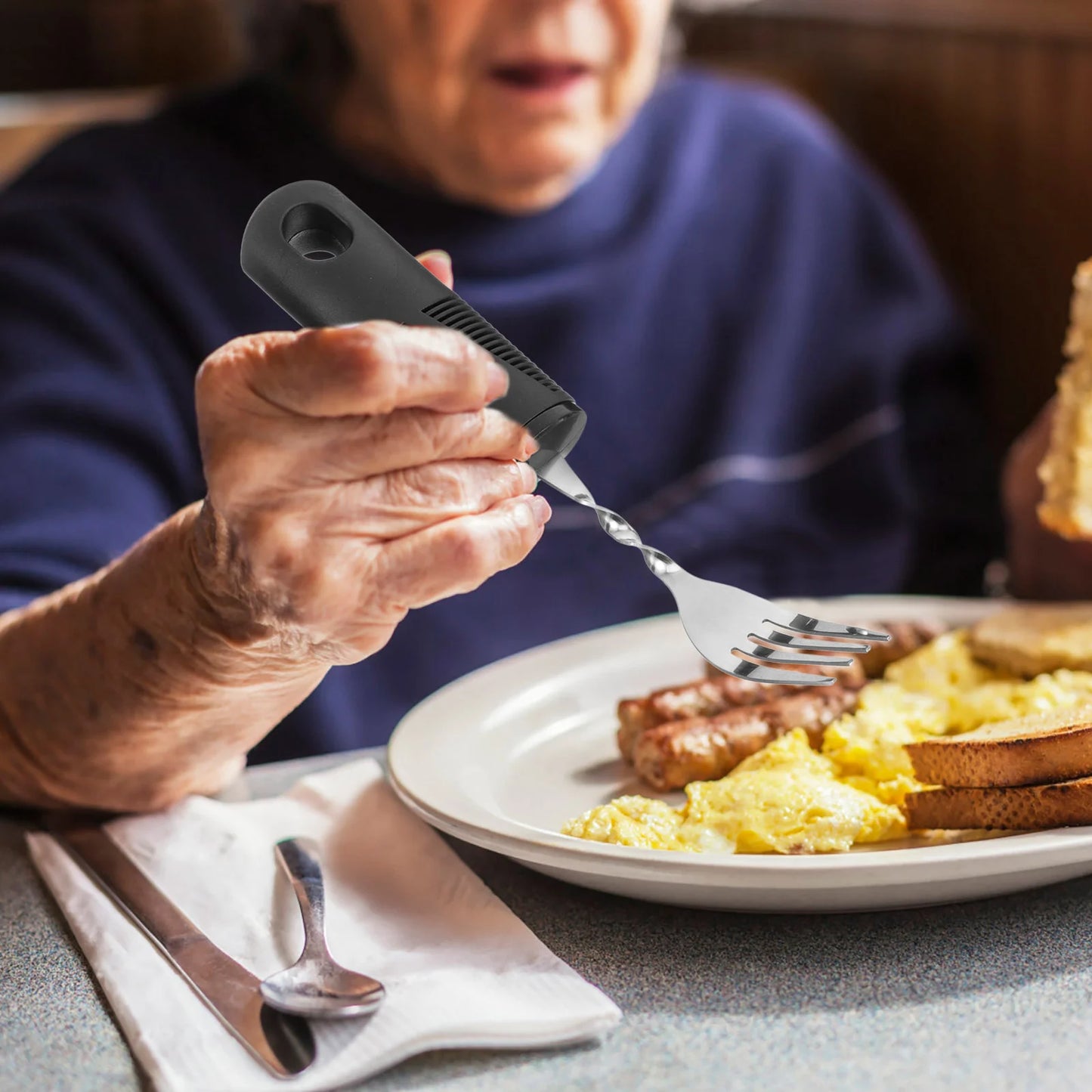 Adaptive Weighted Cutlery Set — 3-Piece Bendable Utensils for Elderly & Disabled