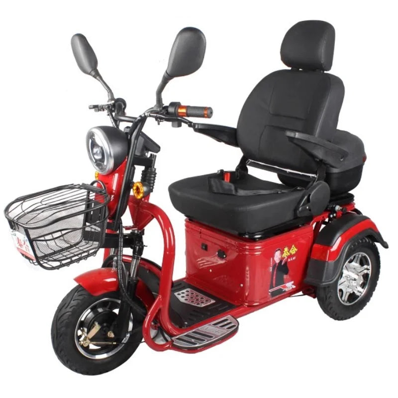 600W 3-Wheel Mobility Scooter with Rotating Trunk & Removable Battery