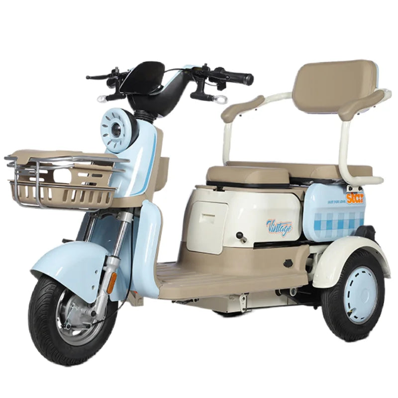 1000W 3-Wheel Electric Mobility Scooter — 3 Seats, Anti-Theft