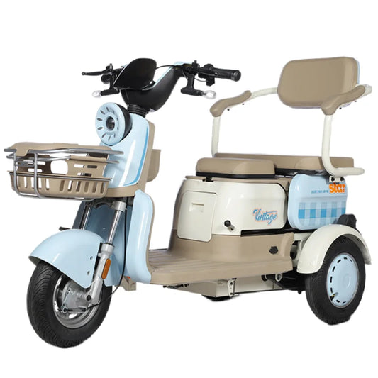 1000W 3-Wheel Electric Mobility Scooter — 3 Seats, Anti-Theft