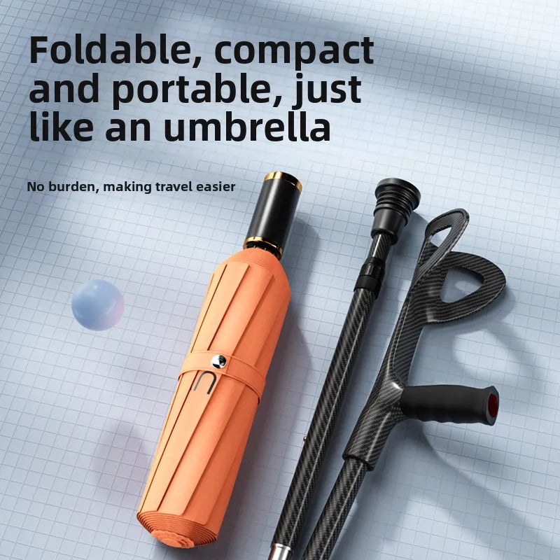 Carbon Fibre Folding Forearm Crutches — Lightweight, Adjustable, Shock-Absorbing