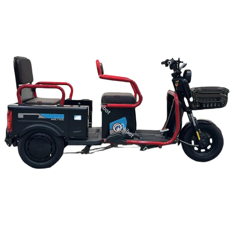 600W 3-Wheel Electric Mobility Scooter with Cargo & Back Seat