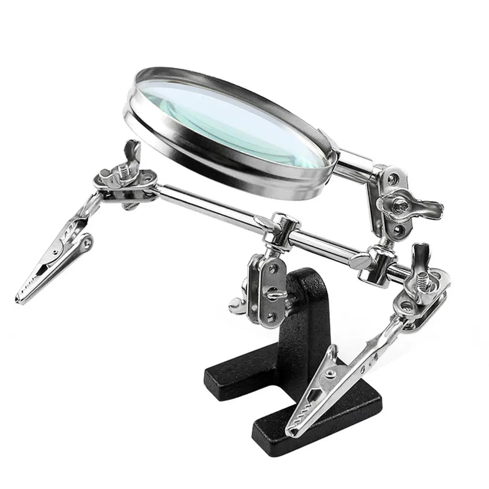Helping Hands Magnifier Stand with 5X Magnifying Glass & Dual Alligator Clips