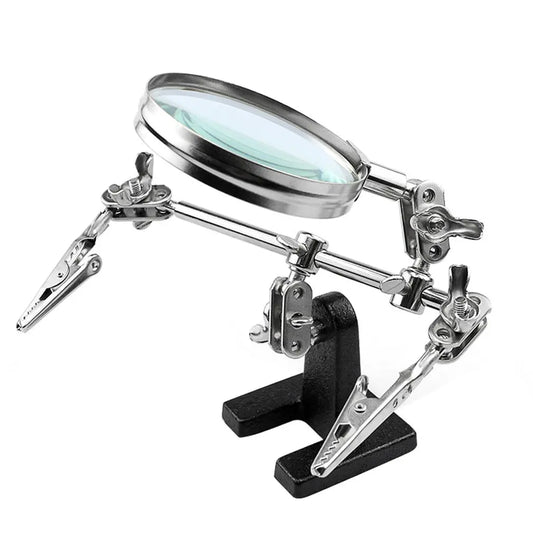 Helping Hands Magnifier Stand with 5X Magnifying Glass & Dual Alligator Clips