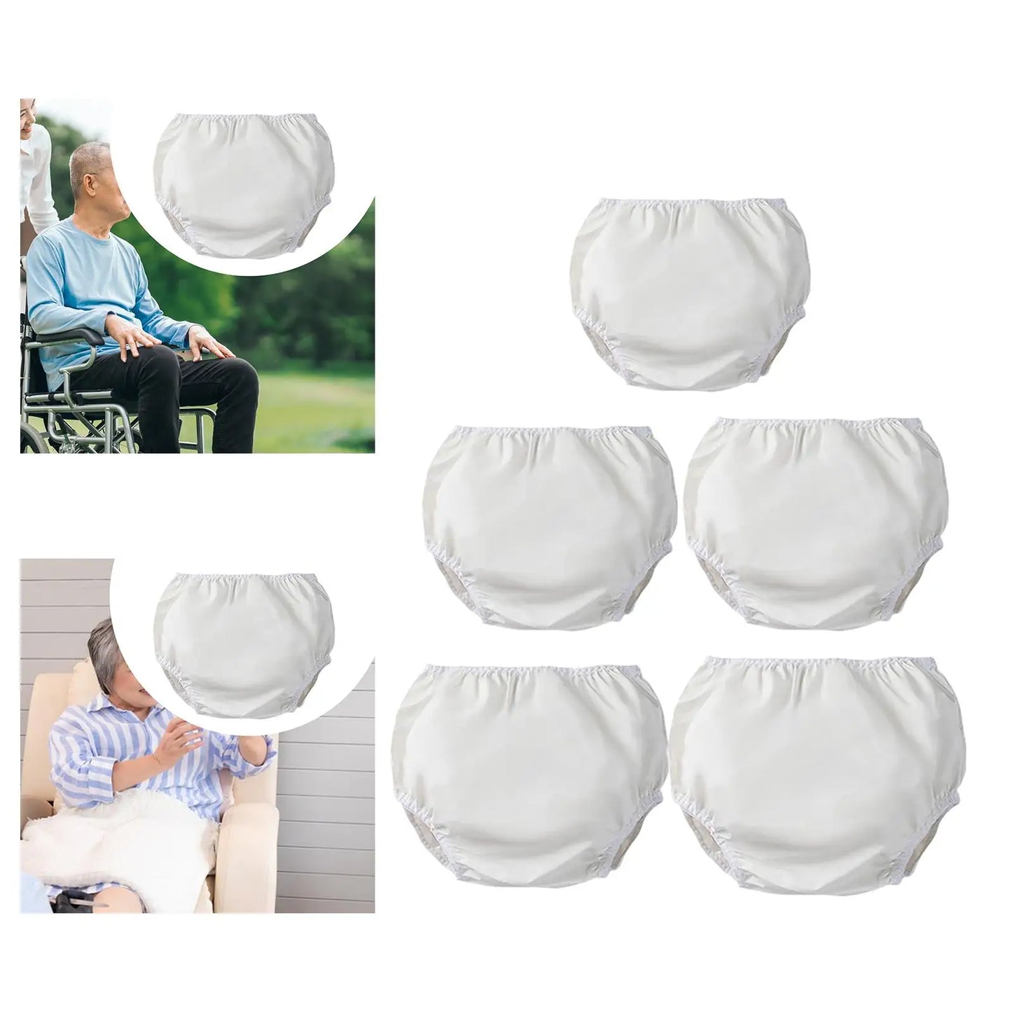 Waterproof Incontinence Pull-Up Briefs — Reusable, Unisex