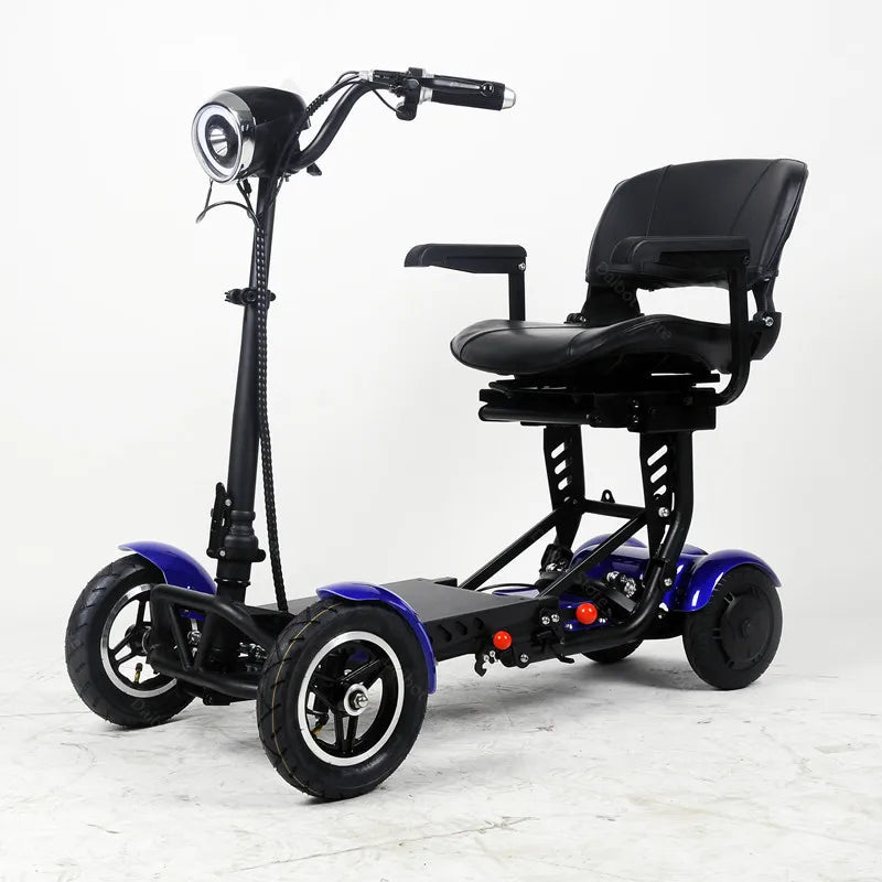 Foldable 4-Wheel Mobility Scooter with Basket — 500W Dual Motor